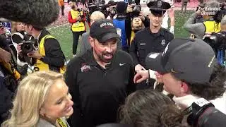 Jack Sawyer hugs Ryan Day mid-interview, Day's family shares sweet moment: CFP championship reaction