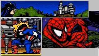 Infiltration in Dr. Doom's castle - Spider-Man and Captain America in Dr. Doom's Revenge (Amiga)