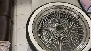 22&rdquo; wire wheels i painted the white wall with 1shot paint