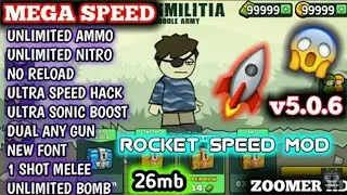 DA2 Mini Militia v5.0.6 Mega Speed Mod Apk Unlimited Money | Unlimited Ammo, Nitro, Bombs 2020