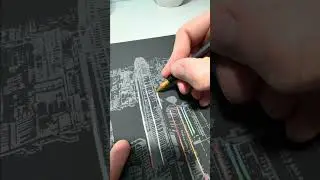 Beautiful Victoria Harbor Scratch Art 🌃✍️