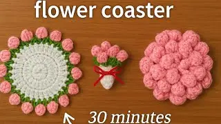 🫶 crochet flower bouquets that turn into coasters/mini bouquet 💐 keychain 