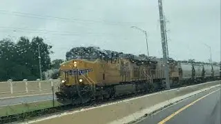 UP 7803 North on Mopac RD In Austin, TX (4/7/23)