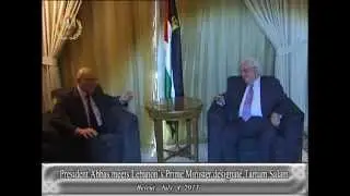 President Abbas meets Lebanon's Prime Minister designate Tamam Salam