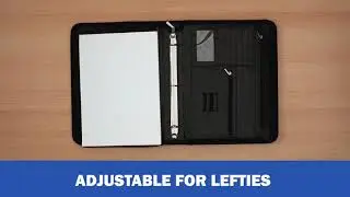 Wundermax Black Briefcase Padfolio | Vegan Leather Portfolio Document Organizer with Handle