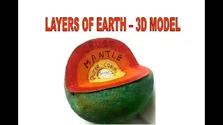 Layers of Earth 3d model using Sweet Lime/Mosambi/Orange/Plastic ball/DYI Solid Layers of Earth