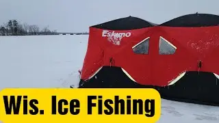 Ice Fishing Wis. 2021. Ice Shack Takes Flight!