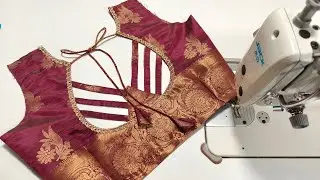 🔆Latest Bridal Blouse Back Neck Design | Stylish Strap Back Blouse Cutting & Stitching #BlouseDesign