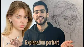 How to draw a portrait using loomis method رسم بورتريه