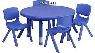 Flash Furniture Emmy 33'' Round Blue Plastic Height Adjustable Activity Table Set Review