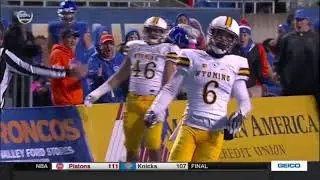 Boise State's Alexander Mattison Hurdles Wyoming Defender