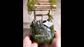 How To Make A Beautiful Mini Well From Small Rocks 🪨🕳️#diy #homedecor #craftyhome #artandcraft #well