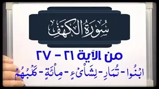 (٤) #سورة_الكهف (٢١-٢٧) كيف نبدأ ( ابنوا )  حكم الألف في ( لشاْيء - ماْئة ) حكم الراء في ( تمارِ )