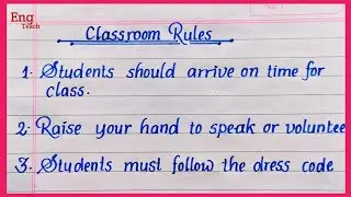 Classroom Rules for Students | classroom Rules in English | English Handwriting | Writing|Eng Teach