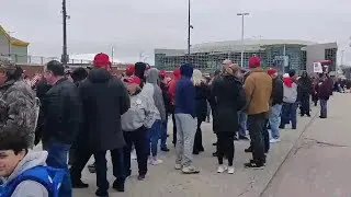 LONG LINES to See President Trump at Rally in Green Bay, WI