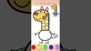 Gerald Giraffe Peppa Pig Friend Drawing and Coloring for Kids Toddlers Preschoolers#pinkbutterflyart