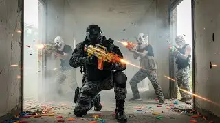 ALPHA Nerf War: Lone Warriors Raid a Crime Fortress with Nerf Guns