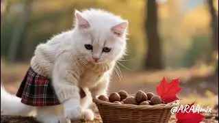 Cozy Relaxing Autumn Day with Cute Kitten #ai #kitten