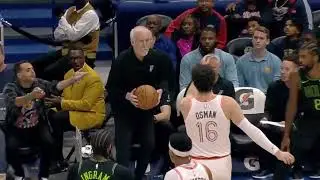 Brandon Ingram passes Gregg Popovich the ball🤣
