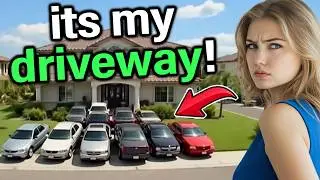 Karen Neighbor Steals My Driveway To have Parking for her HUGE Family.. It Backfires!