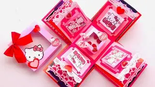 How to make Hello kitty Explosion box / DIY Valentine's Day Explosion Box /Explosion Box Tutorial