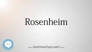 Rosenheim (How to Pronounce Cities of the World)💬⭐🌍✅