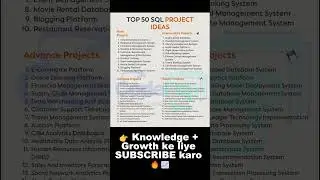 Top 50 SQL Project Ideas 🔥 | Database Mastery Roadmap