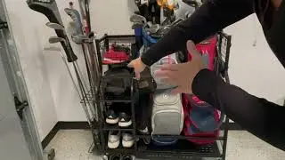 Mythinglogic Golf Storage Garage Organizer, Golf Bag Storage Stand and Other Golfing Equipment Rack