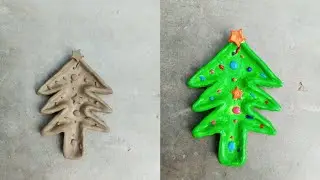How to make easy clay Christmas tree plate..... #creativeclayideas #cristmastree #platemaking #diy 