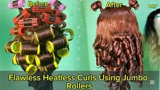 Beginner Heatless curls tutorial  with jumbo rollers /part two of styling