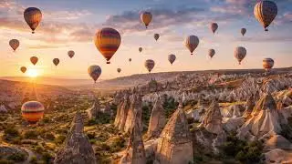 Cappadocia Hot Air Balloons Ambience | Relaxing Scenic Loop for Focus & Calm