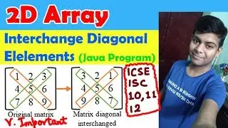 2D Array - Interchange Diagonal elements of Matrix | Important Java Program | ICSE/ISC 10, 11, 12