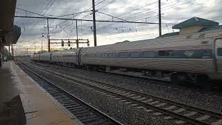 Rahway, NJ up-close - Amtrak express trains, double action, December 19, 2025