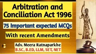 75 Important MCQs on Arbitration and Conciliation Act 1996 Channel Name - @Supremo Classes