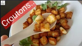 How to make Croutons in Air Fryer within 3 to 5 mins । Croutons at home । Croutons recipe