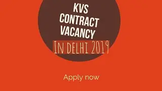 Kvs recruitment 2019-20 || PRT TGT PGT || apply now
