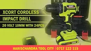 Cheap Price Cordless Impact Hammer Drill 10mm 20 v with 24pcs #xcort #xcorttools #machines #Srilanka