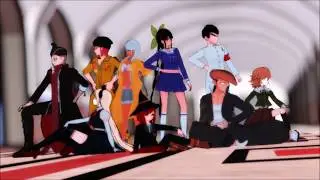 【ダンガンロンパMMD】ソニア,夢野,大和田サンドで威風堂々【９人】