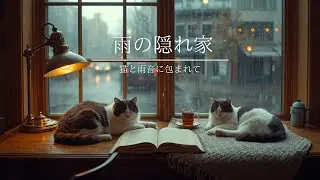 雨の日の読書と猫 🌧️ Cozy Rainy Day with Cats & Jazz Piano [1 Hour] | 雨天窗景與貓的讀書時光