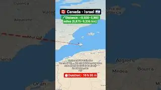 Canada to Israel flight ✈️ route explore live #flight #route #explore #aviation #excelbytesized