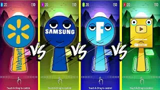SPRUNKI OC WALMART🆚SAMSUNG 🆚 FORTNITE🆚YOU TUBE PLAY BUTTON COFFIN DANCE SONG IN TILES HOP