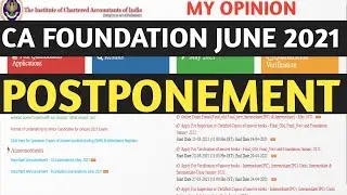 INFO. CA FOUNDATION EXAM POSTPONEMENT