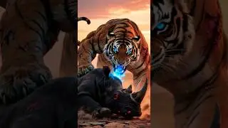 Siberian Tiger vs Black Animals( Puma, Lion, Rhino) 🔥