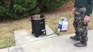 Lighting the Char-broil oil-less fryer