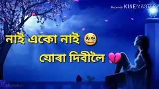 নাই একো নাই - Assamese sad whatsapp status video | zubeen garg assamese song
