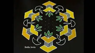 15 x 8 dots | Rangoli with Dots | kolam with dots @RangolibyStellaJovin