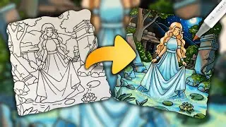 Coloriage Cozy au Marqueur à l’Alcool | Princesse & Eau Magique Lumineuse