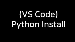 (VS Code Interface) python install