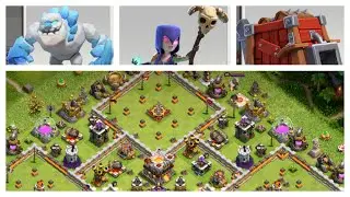 4 square base th11 attack ice golem witch bat log launcher #shorts