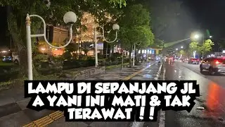 LAMPU TROTOAR JL A YANI KOTA BANJARMASIN TAK TERAWAT MATI DAN RUSAK 